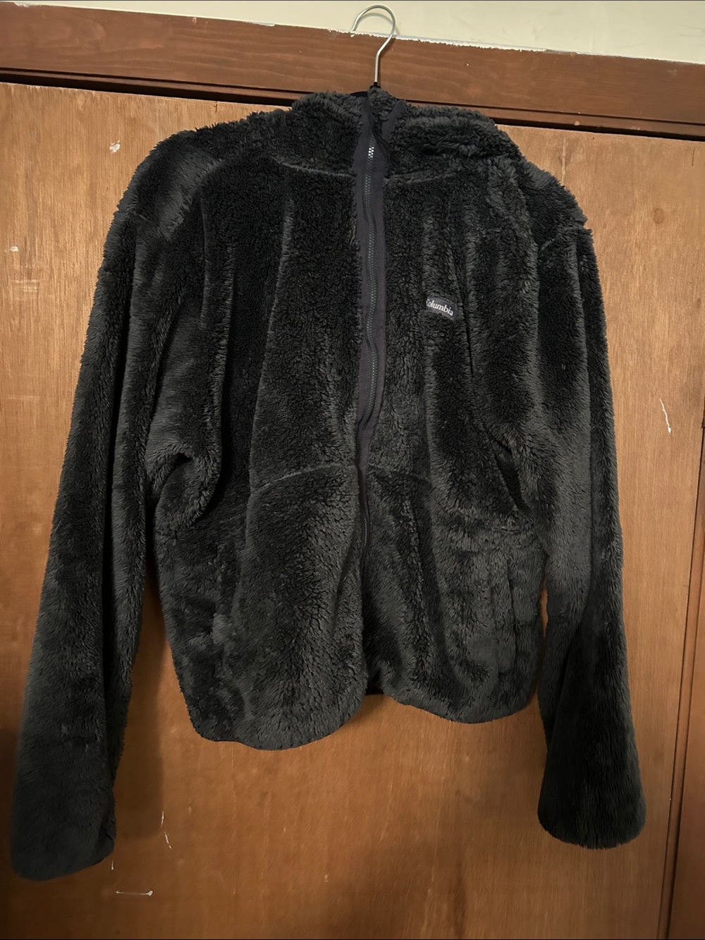 Columbia Charcoal Grey Plush Full-Zip Hooded Teddy Jacket